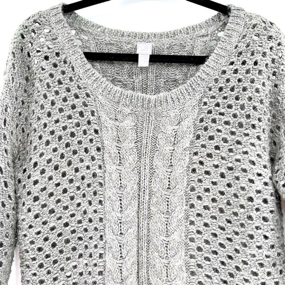 JC Penny Netted Sweater Wool Blend Grey Size XL - Picture 3 of 11